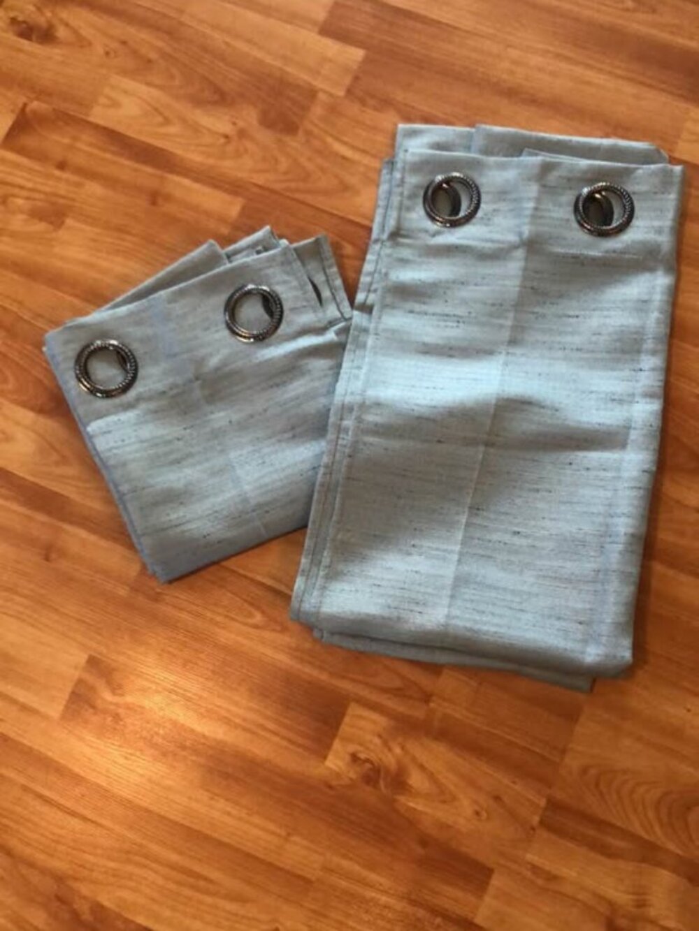 2 panels 1 window full length teal drapes curtains 36" x 82"